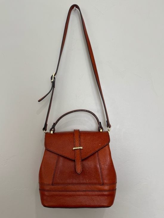 Divina Firenze Genuine Leather Orange 3 in 1 Purse Crossbody Backpack Italy main image 10